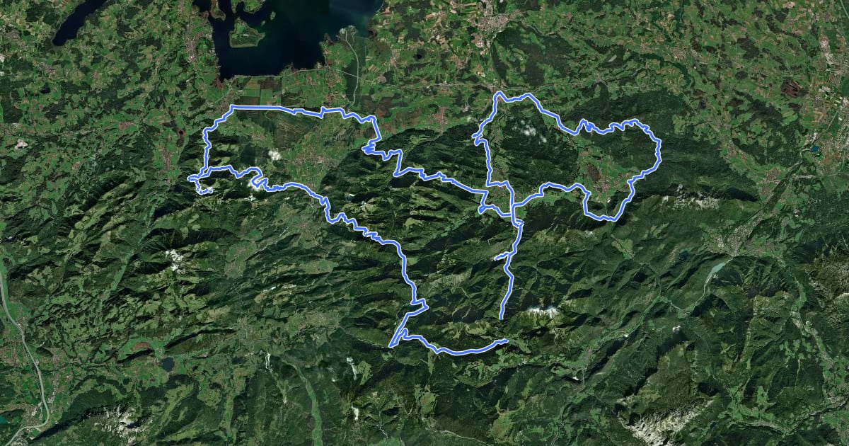 Маршрут Chiemgau King MTB на спутниковом снимке
