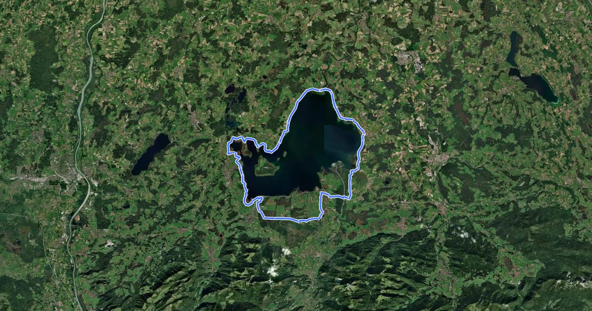 Маршрут Chiemsee Rundweg на спутниковом снимке