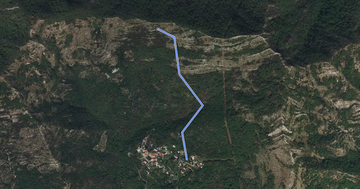 Маршрут Chignero - Passo Serra на спутниковом снимке