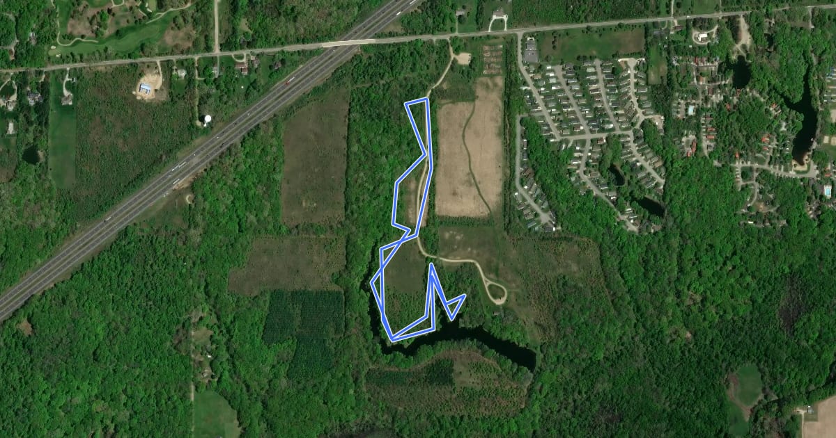 Маршрут Chikaming Township MTB Loop1 на спутниковом снимке