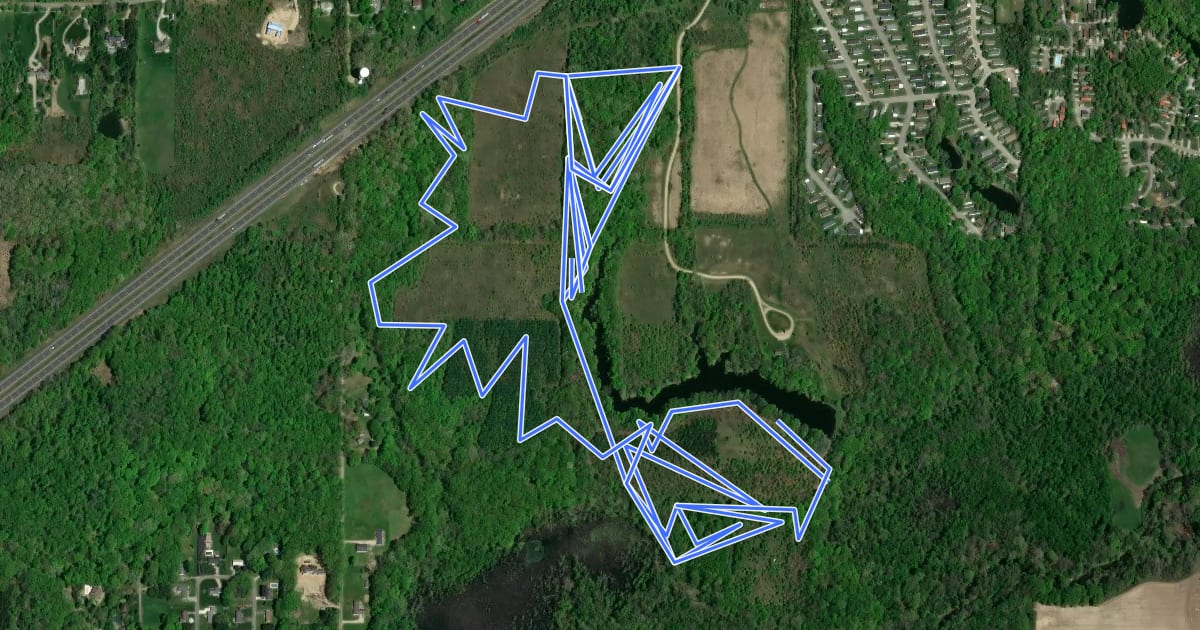 Маршрут Chikaming Township MTB Loop3 на спутниковом снимке
