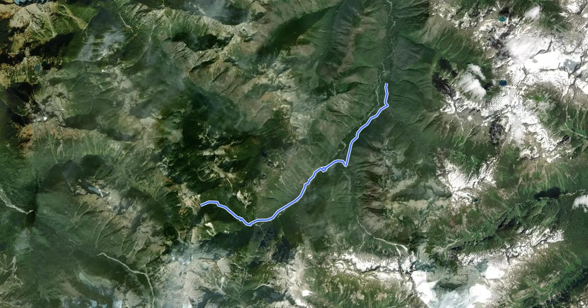 Маршрут Chilliwack River Trail на спутниковом снимке