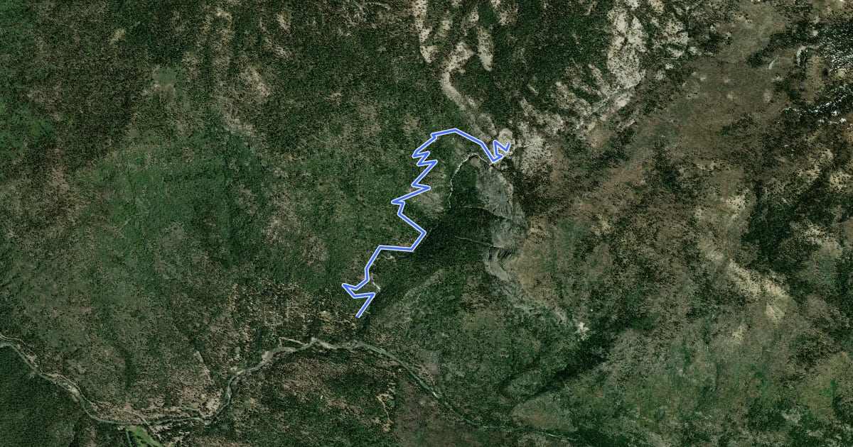 Маршрут Chilnualna Falls Trail на спутниковом снимке