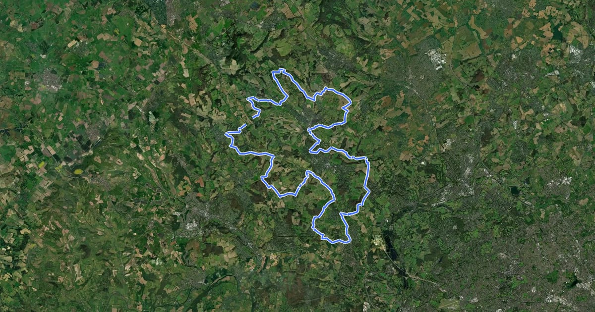 Маршрут Chiltern Heritage Trail на спутниковом снимке