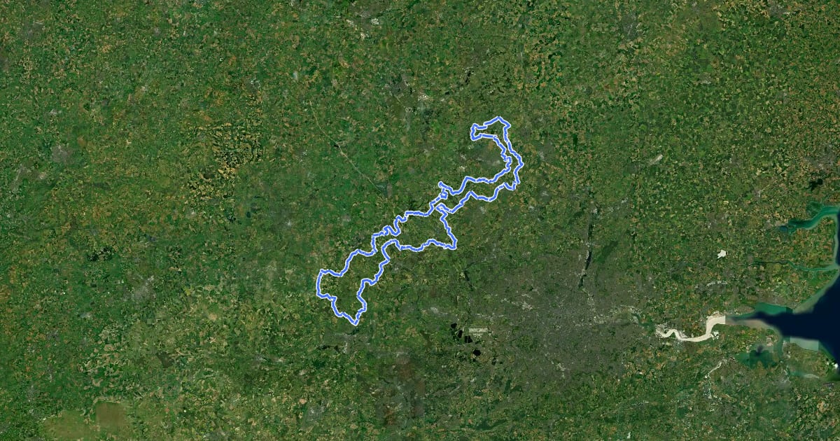 Маршрут Chilterns Cycleway на спутниковом снимке