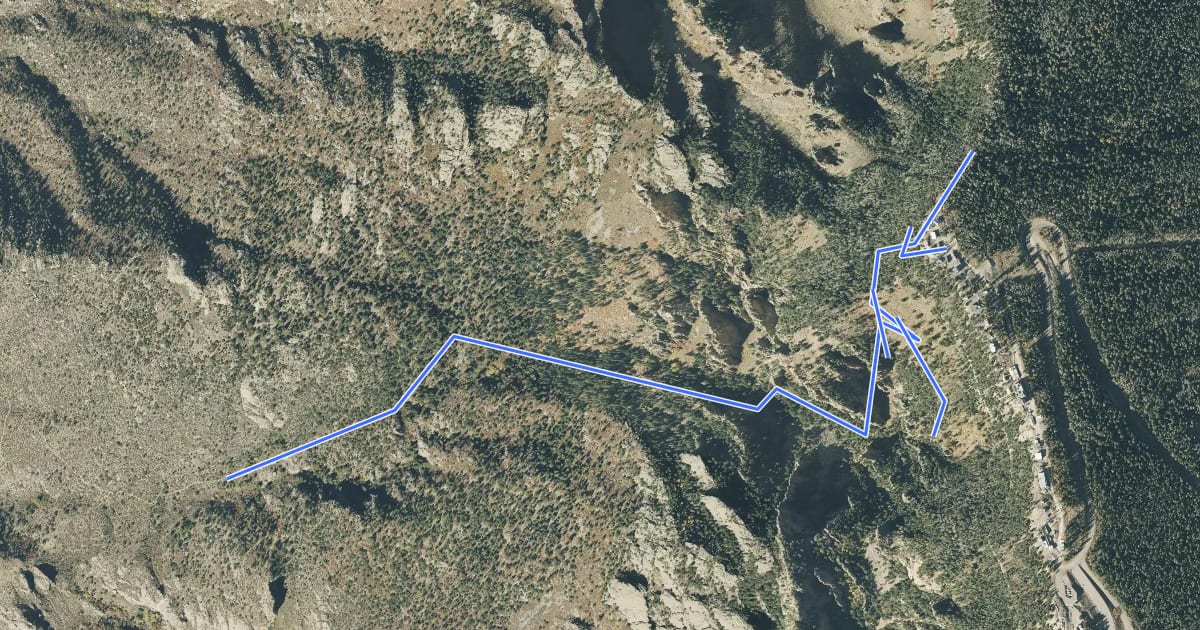 Маршрут Chimney Canyon Trail на спутниковом снимке