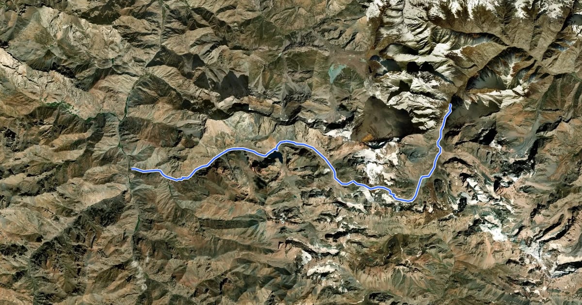 Маршрут Chimtarga Pass на спутниковом снимке