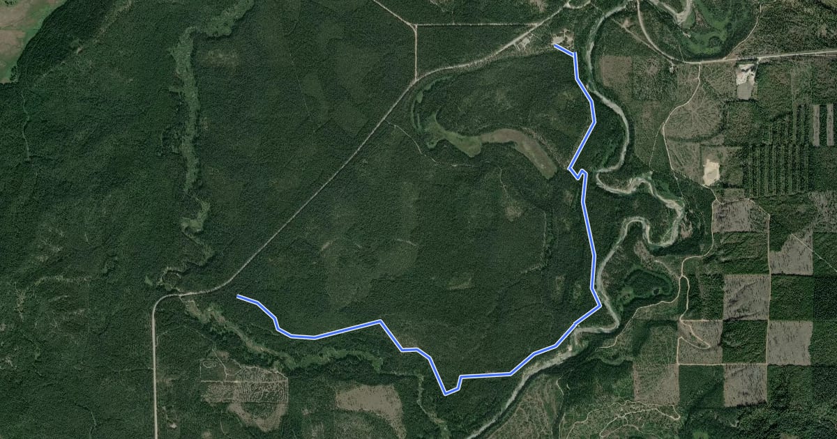 Маршрут Chipmunk Rapids National Recreation Trail на спутниковом снимке