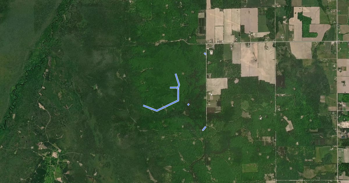 Маршрут Chippewa Hills Pathway на спутниковом снимке