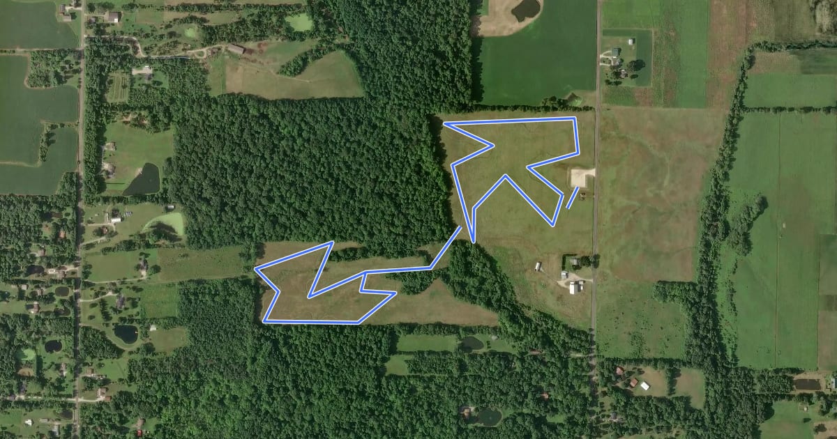 Маршрут Chippewa Lake Birding & Bridle Trail на спутниковом снимке