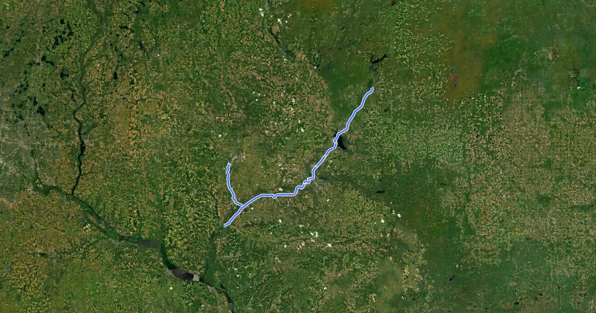 Маршрут Chippewa Valley Trail System на спутниковом снимке
