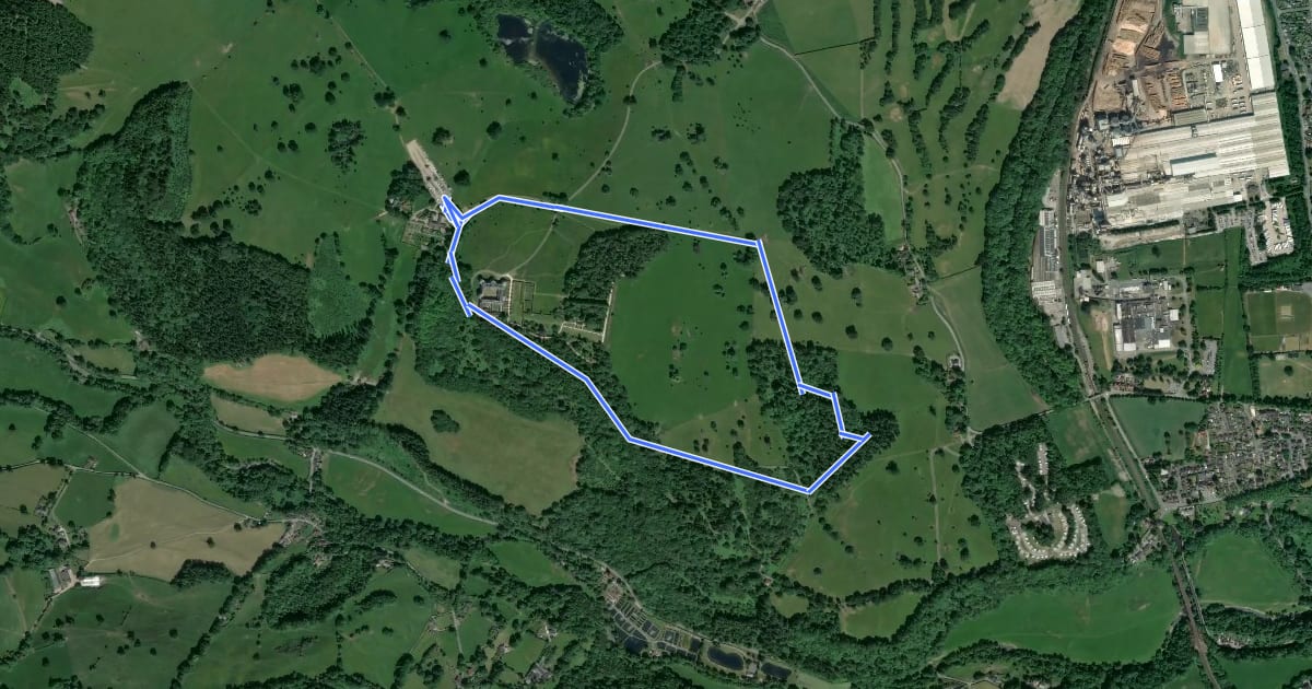 Маршрут Chirk Castle Woodland Walk на спутниковом снимке