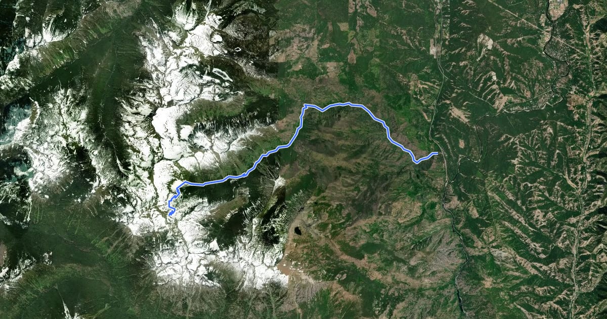 Маршрут Chiwaukum Creek Trail на спутниковом снимке