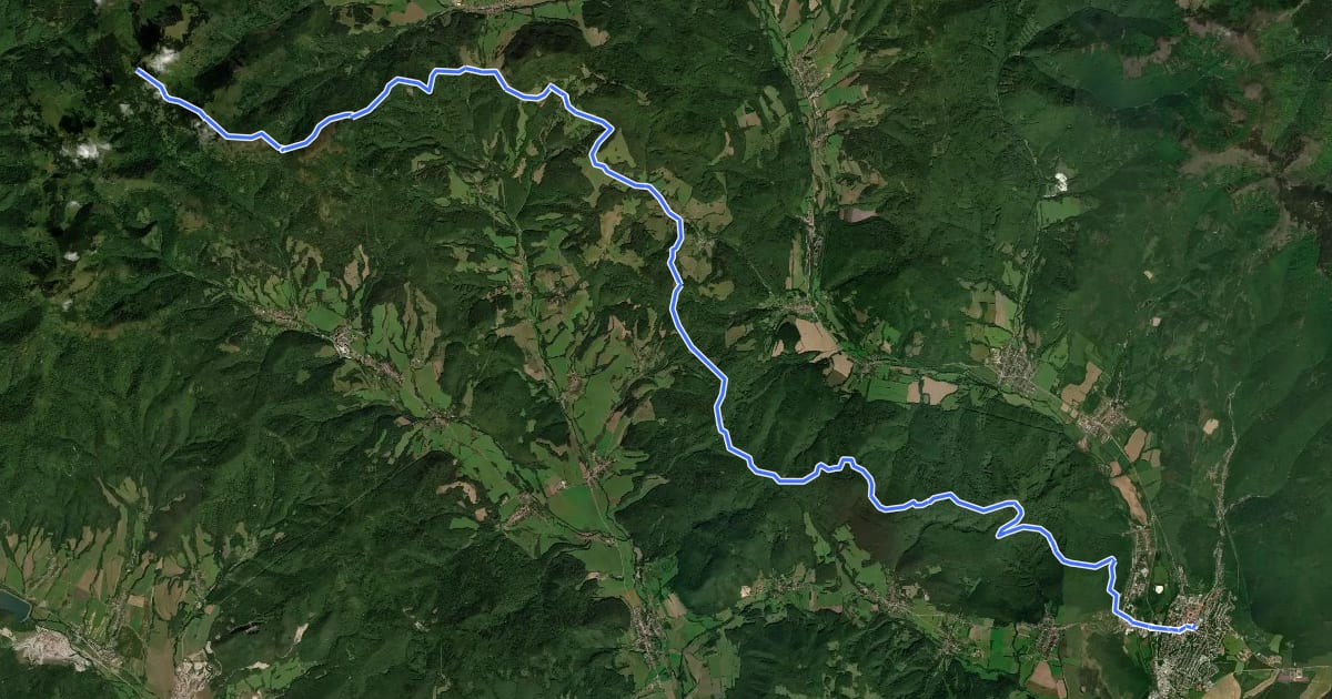 Маршрут Chodník Pavla Jozefa Šafárika на спутниковом снимке