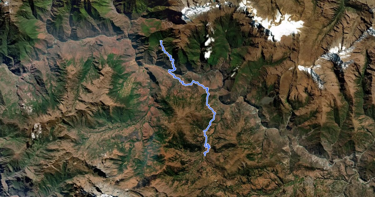 Маршрут Choquequirao Trek на спутниковом снимке