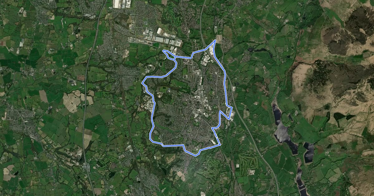 Маршрут Chorley Loop на спутниковом снимке