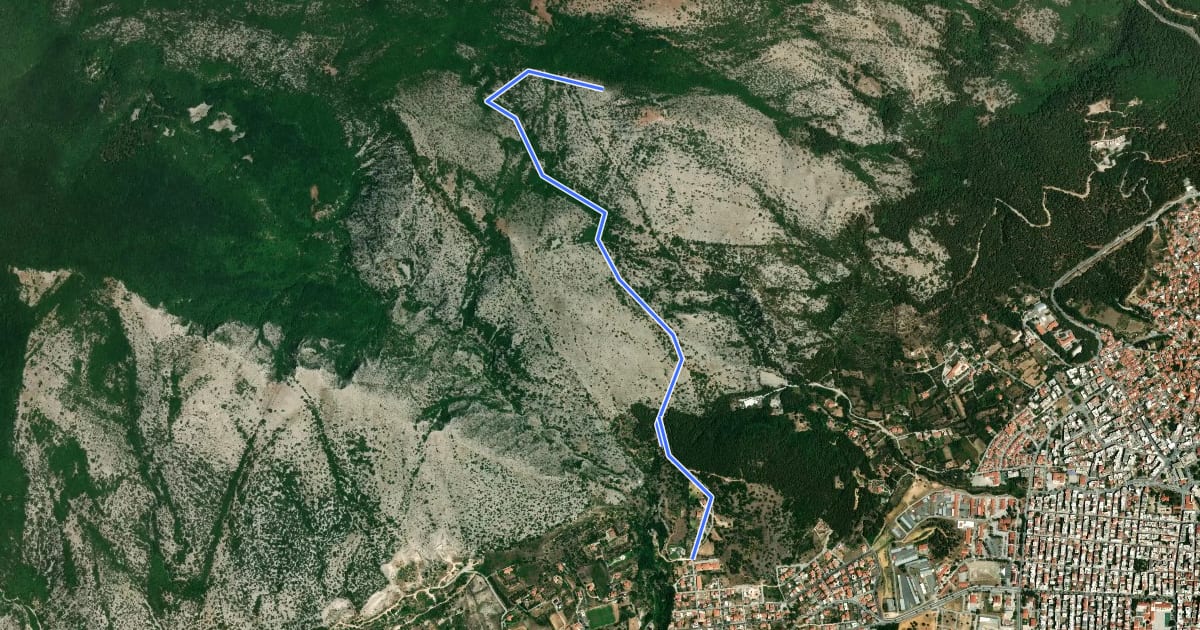 Маршрут Chrysa Avgo Trail на спутниковом снимке