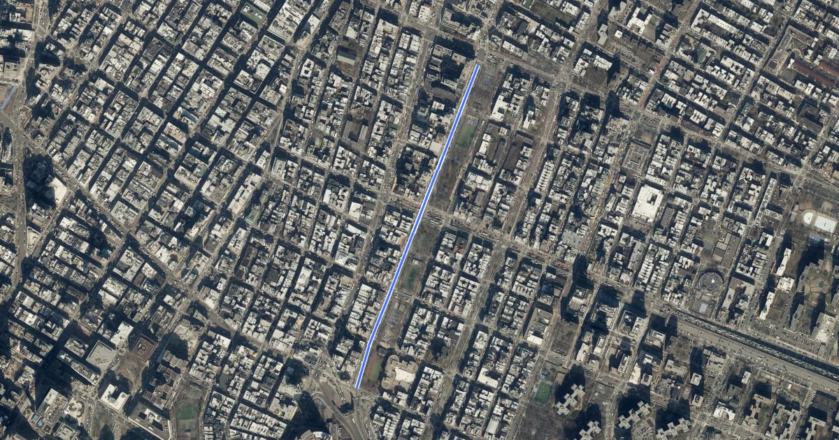 Маршрут Chrystie Street на спутниковом снимке