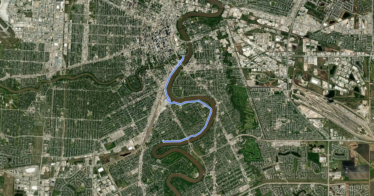 Маршрут Churchill Parkway на спутниковом снимке