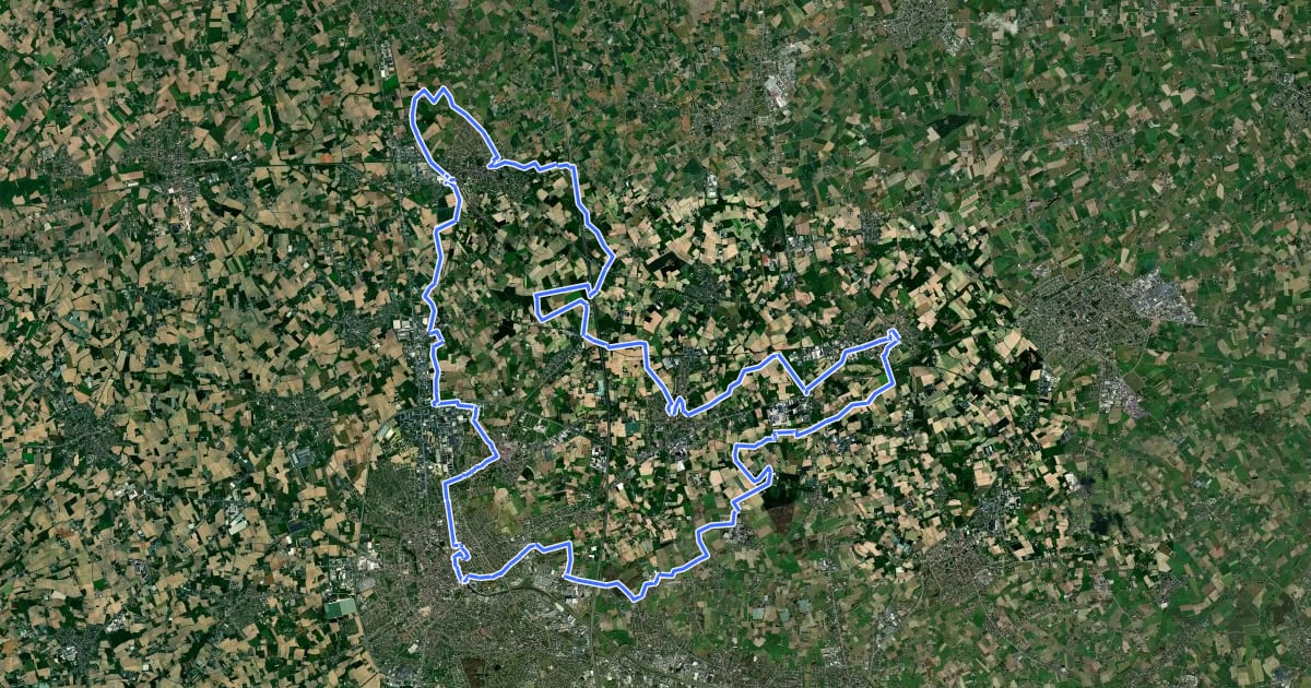 Маршрут Cichorei fietsroute на спутниковом снимке