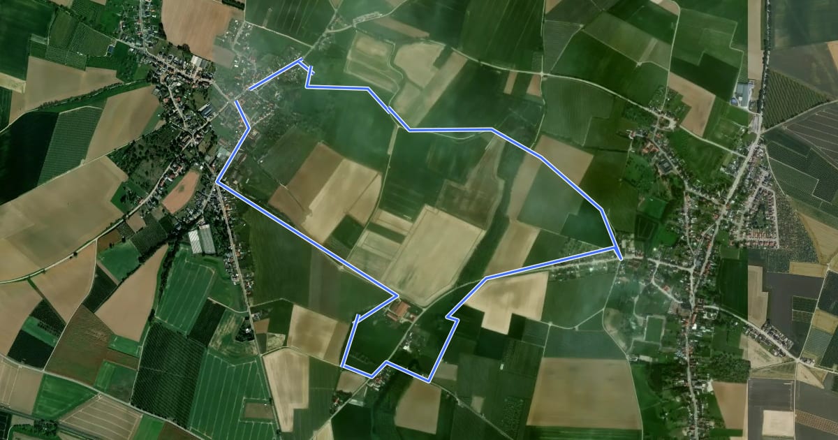 Маршрут Cicindriavallei Blauwe bol на спутниковом снимке