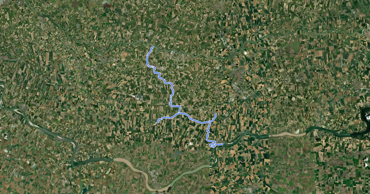 Маршрут Ciclabile Adige Po на спутниковом снимке