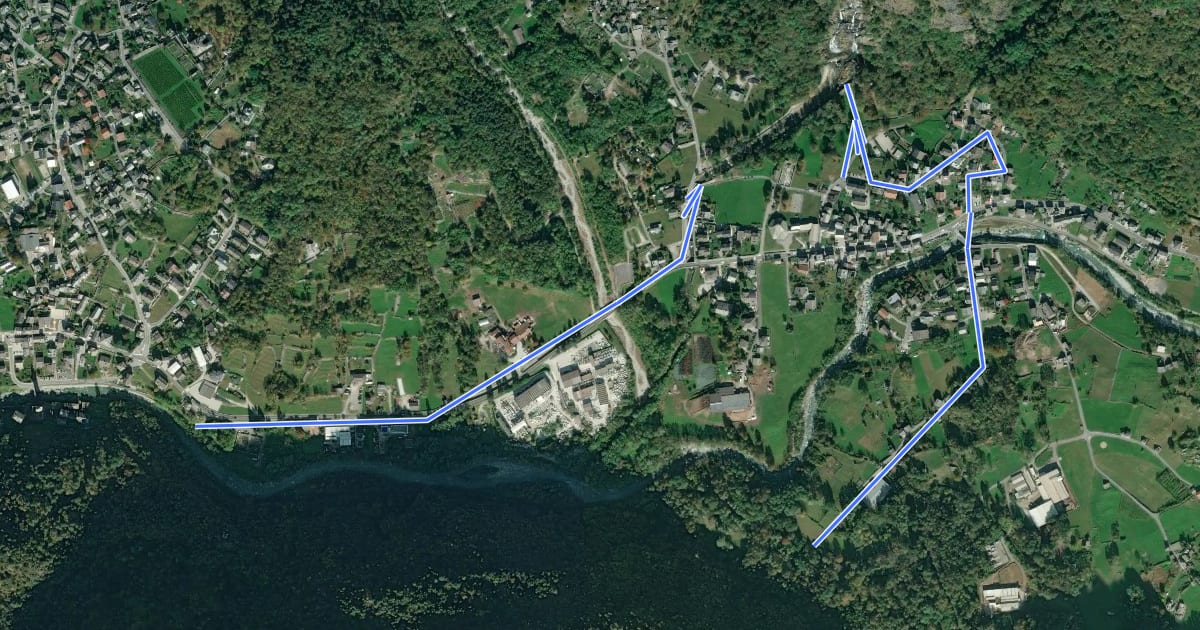 Маршрут Ciclabile della Valchiavenna - Variante Cascate dell'Acquafraggia на спутниковом снимке