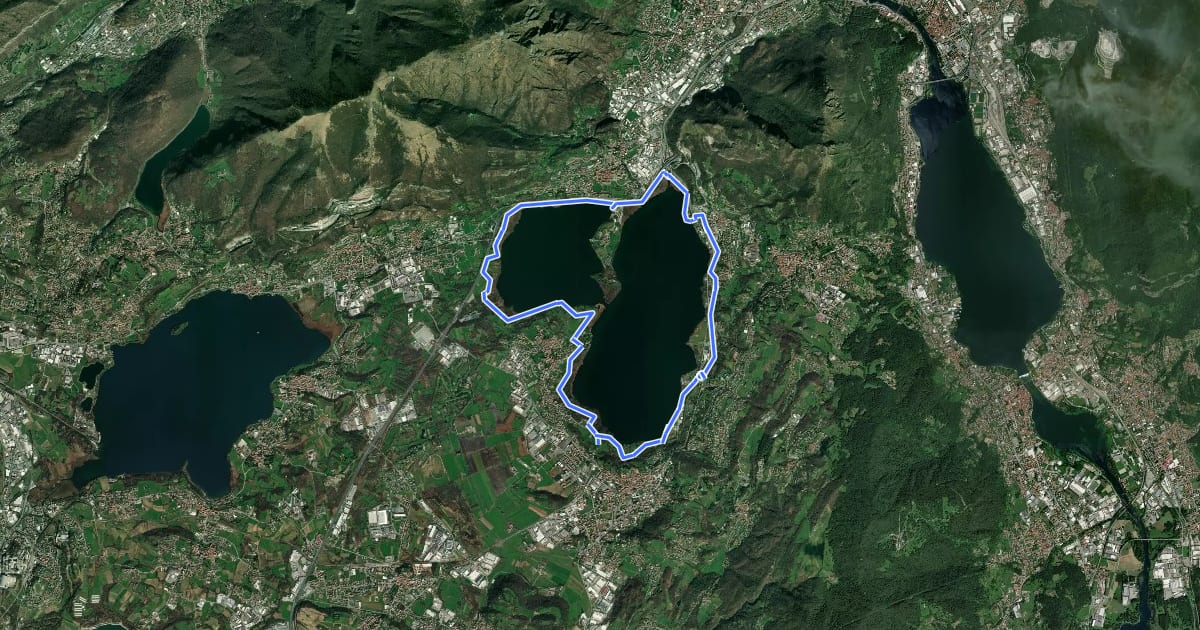 Маршрут Ciclabile Lago di Annone на спутниковом снимке