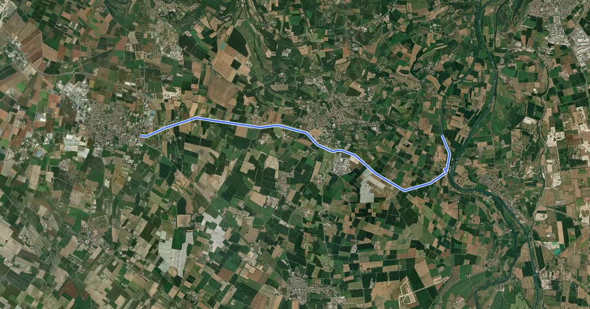 Маршрут Ciclabile lungo l'Alzaia Canale Virgilio на спутниковом снимке