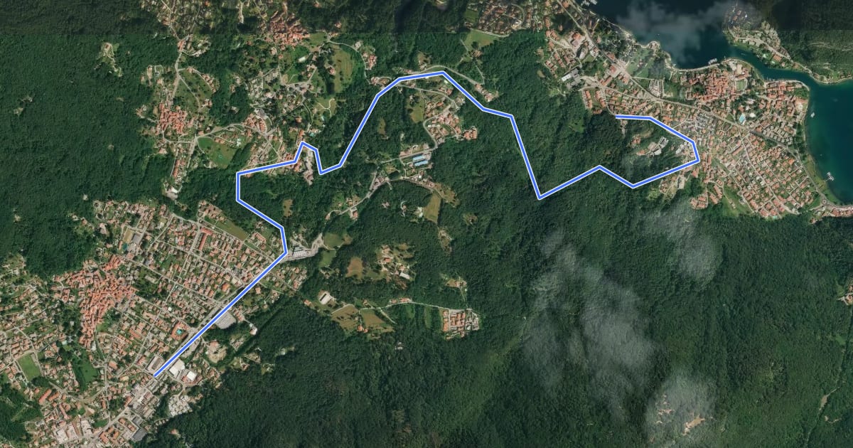 Маршрут Ciclabile PonteTresa Marchirolo на спутниковом снимке