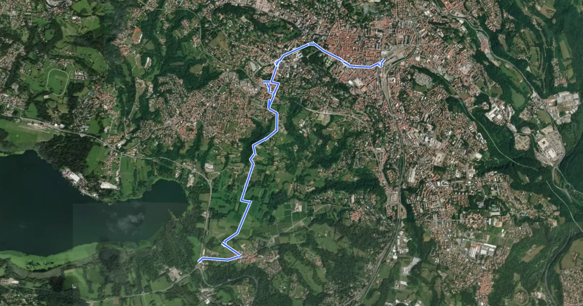 Маршрут Ciclabile Stazioni-Lago на спутниковом снимке