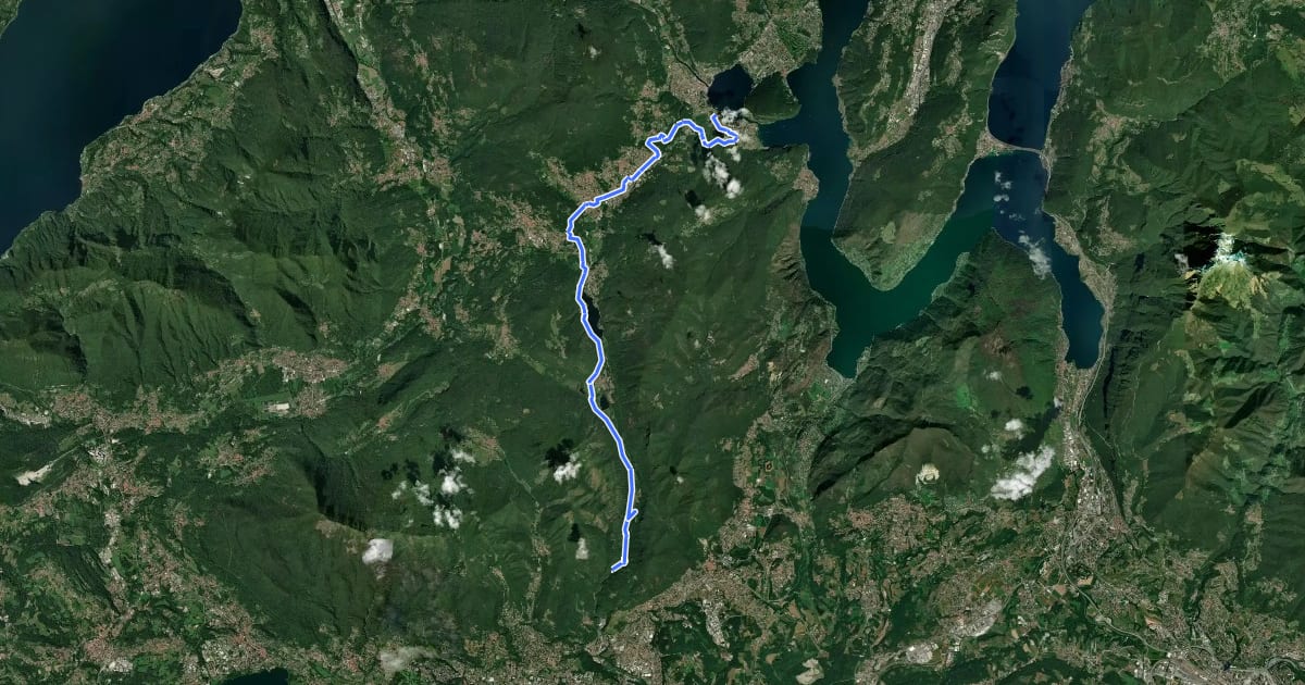 Маршрут Ciclabile Valganna - Valmarchirolo - Ponte Tresa на спутниковом снимке