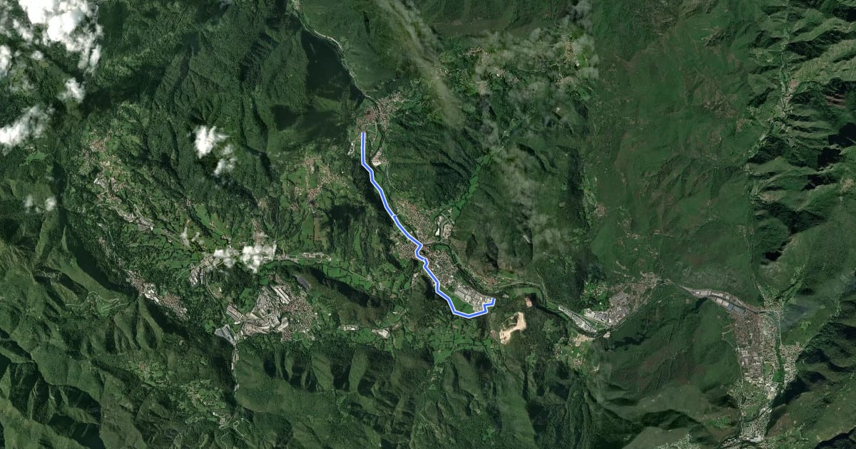 Маршрут Ciclabile Valle Sabbia на спутниковом снимке