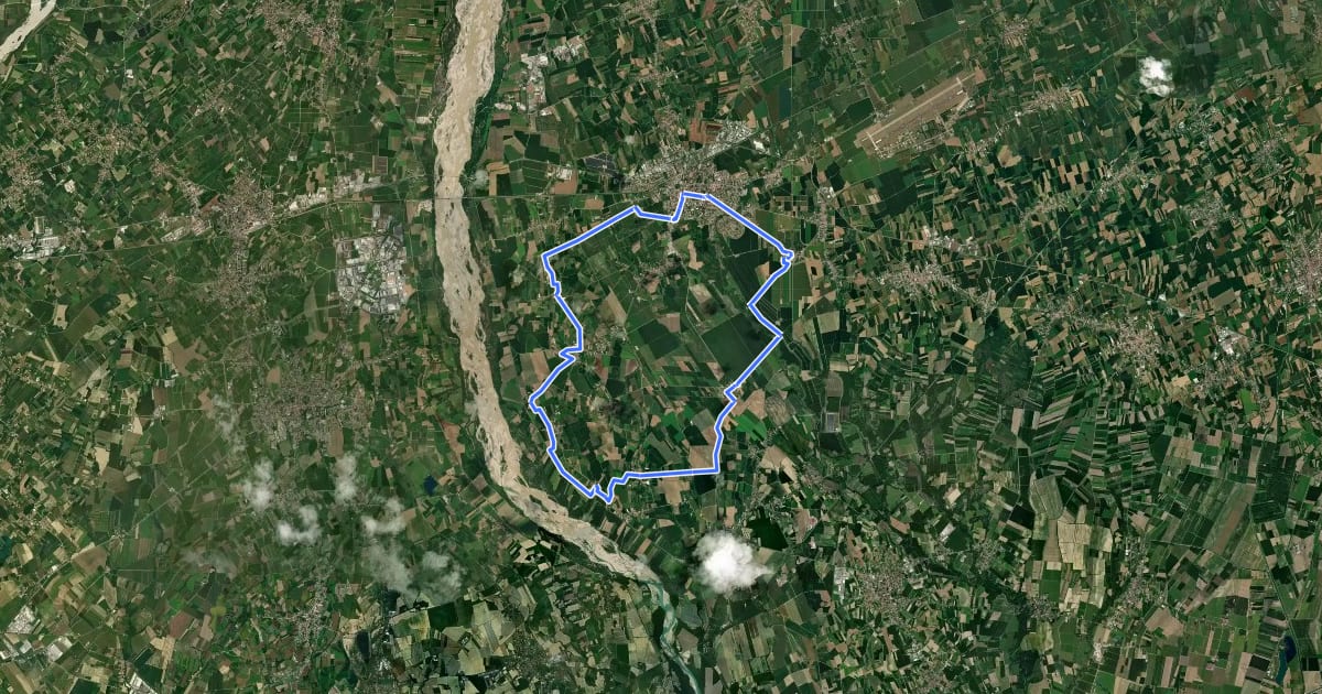 Маршрут Ciclo Tour 1: Itinerario dell'Acqua e delle Ville Venete на спутниковом снимке