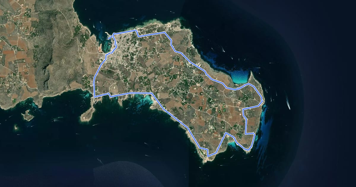 Маршрут Cicloescursionismo a Favignana 1 на спутниковом снимке