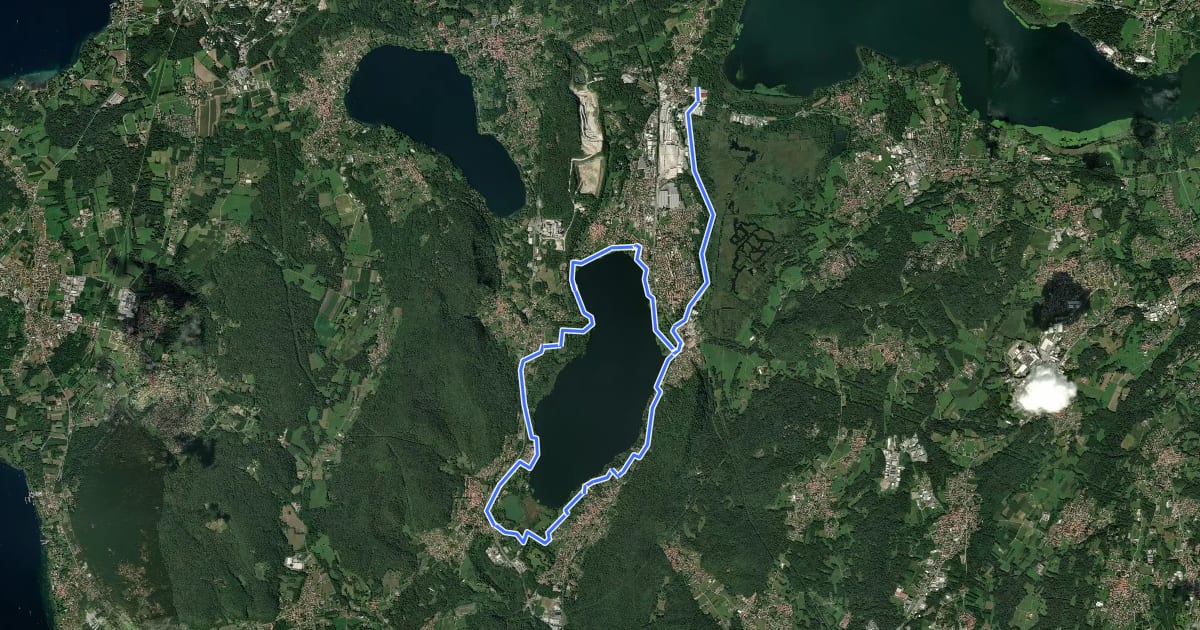 Маршрут Ciclopedonale Lago di Comabbio на спутниковом снимке