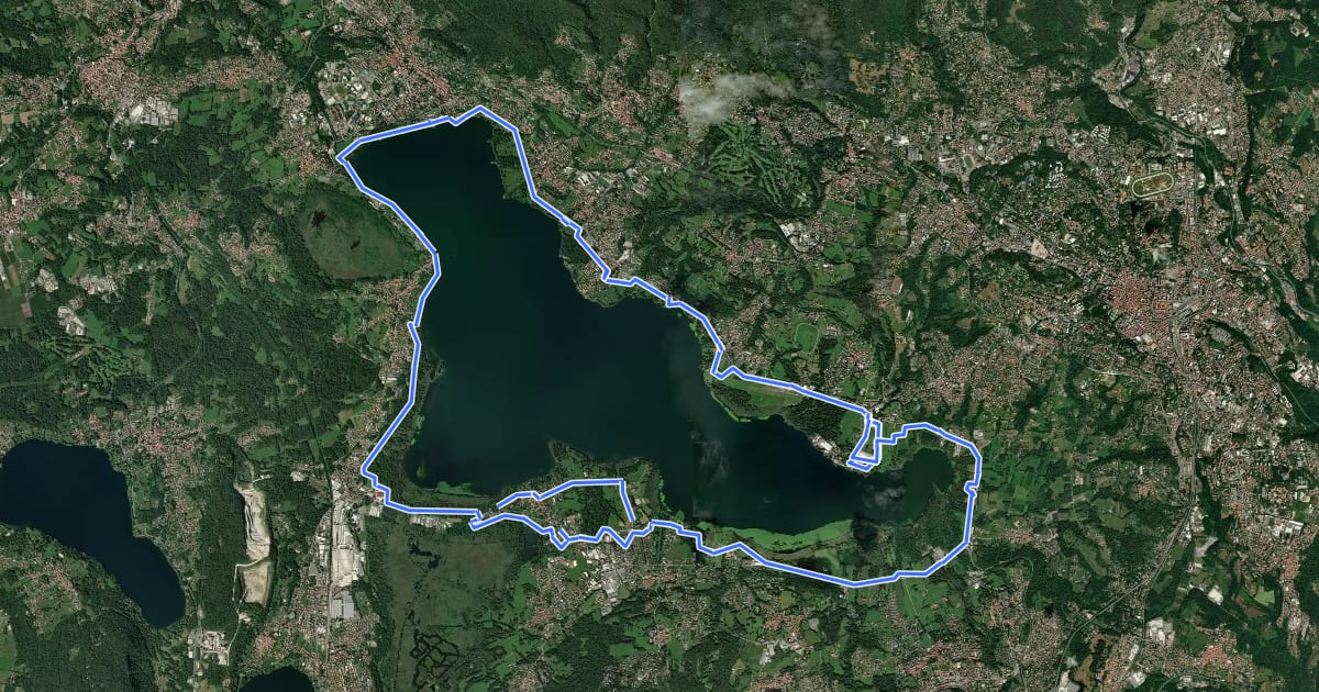 Маршрут Ciclopedonale Lago di Varese на спутниковом снимке