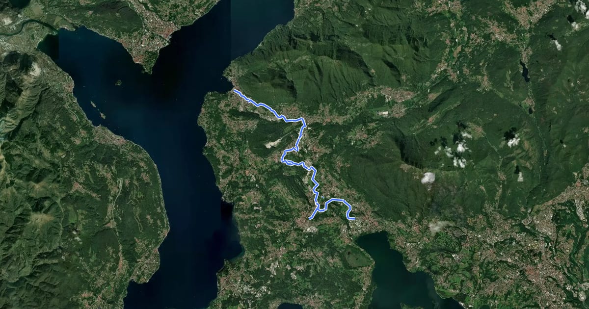 Маршрут Ciclopedonale Laveno-Gavirate на спутниковом снимке