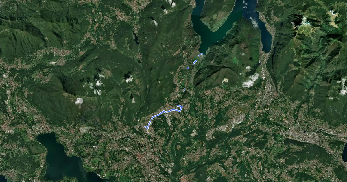 Маршрут Ciclopedonale Valceresio на спутниковом снимке