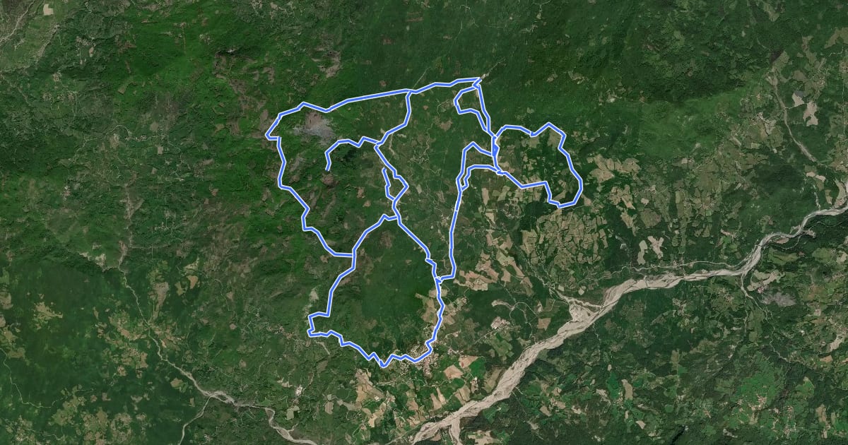 Маршрут Ciclopista del Monte Lama на спутниковом снимке