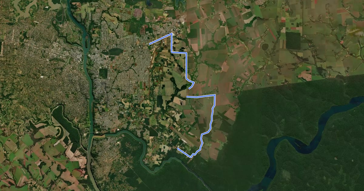 Маршрут Ciclorrota Cataratas на спутниковом снимке