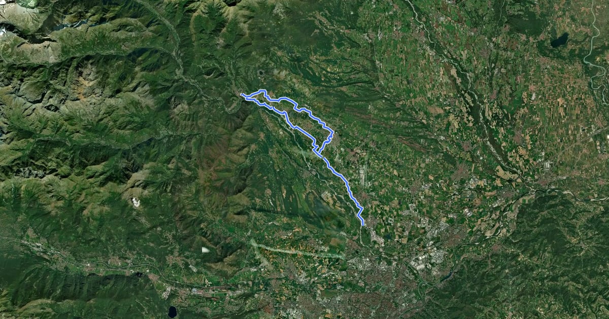 Маршрут Ciclostrada della Stura di Lanzo e del Banna на спутниковом снимке