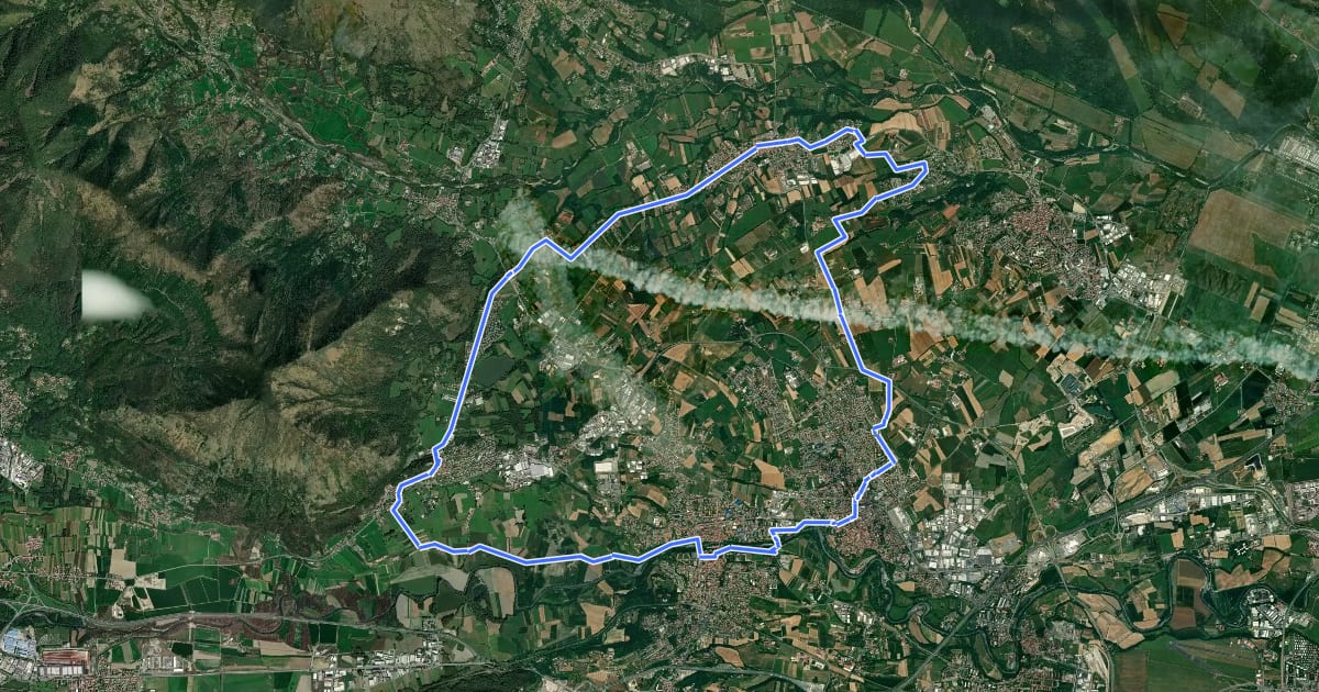Маршрут Ciclostrada Terre dell'Ovest - Dalla Dora ai piedi del Musinè на спутниковом снимке