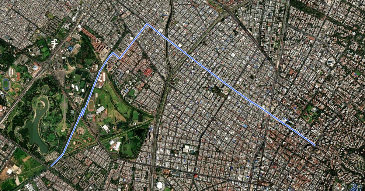 Маршрут Ciclovía Norte5 - Calle 72, Carrera 60 на спутниковом снимке