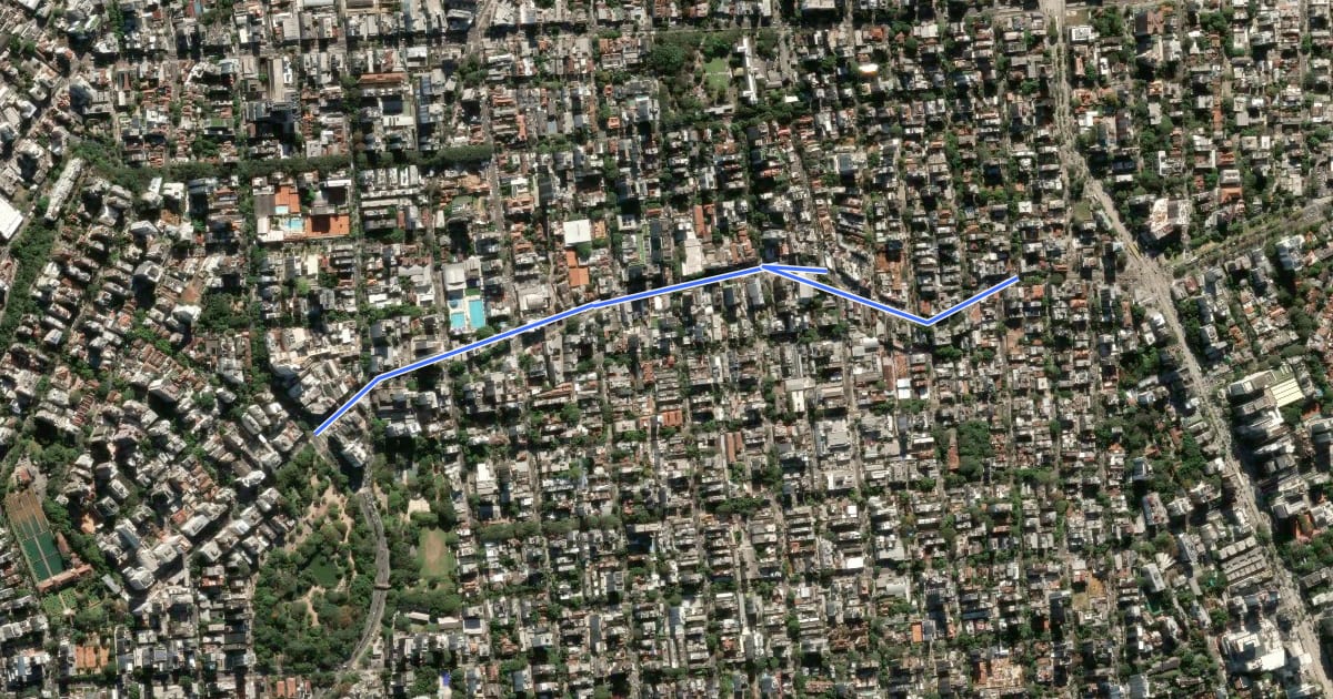 Маршрут Ciclovia 24 de Outubro на спутниковом снимке