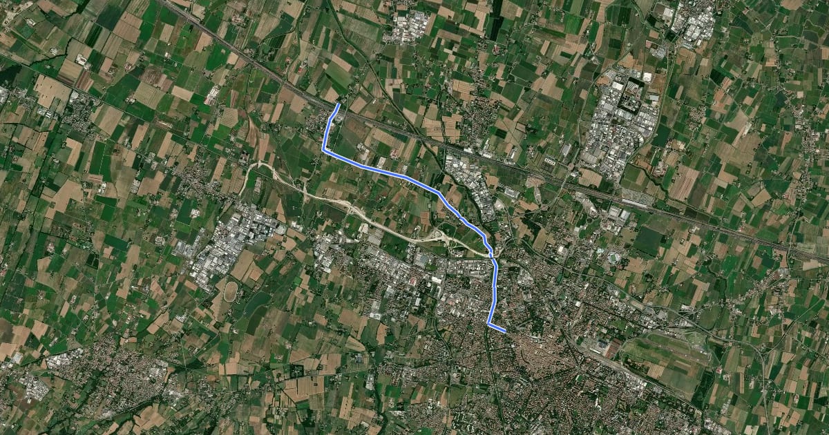 Маршрут Ciclovia 8 на спутниковом снимке