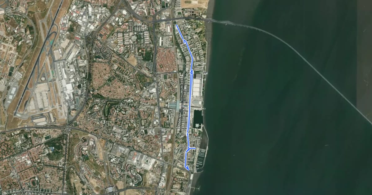 Маршрут Ciclovia Alamedas dos Oceanos на спутниковом снимке