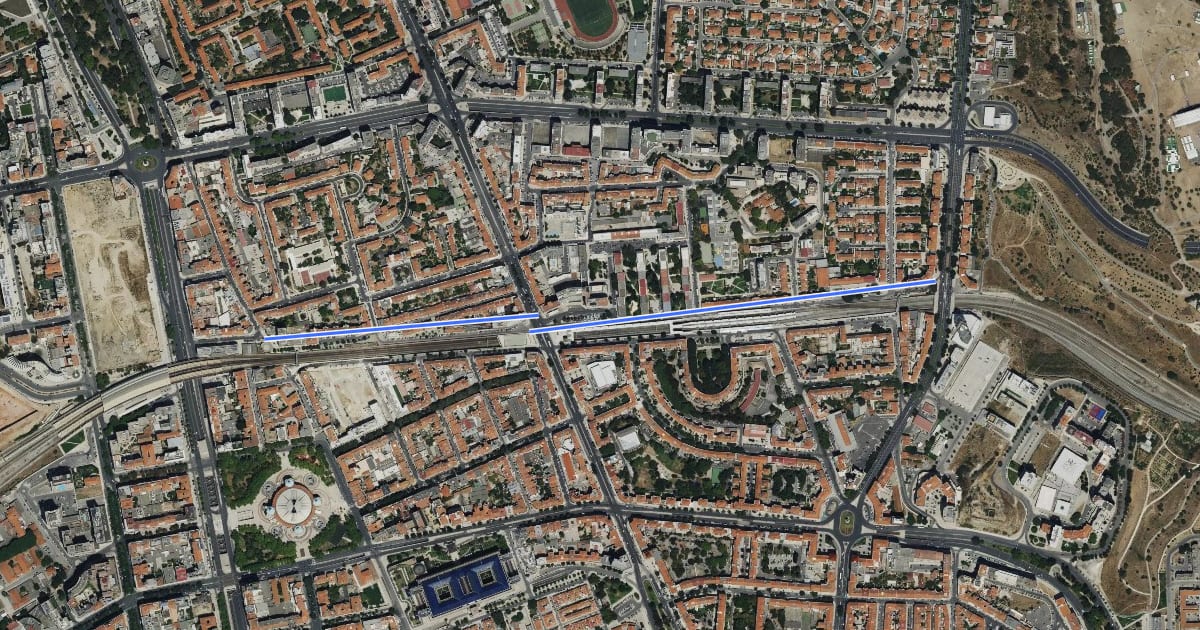 Маршрут Ciclovia Avenida Frei Miguel Contreiras на спутниковом снимке