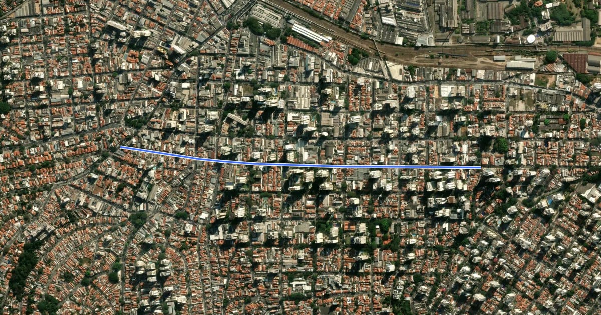 Маршрут Ciclovia Coriolano (substituiu trecho da Ciclorrota Lapa) на спутниковом снимке
