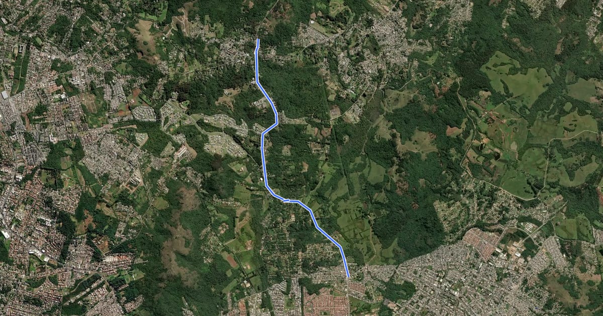 Маршрут Ciclovia Costa Gama на спутниковом снимке